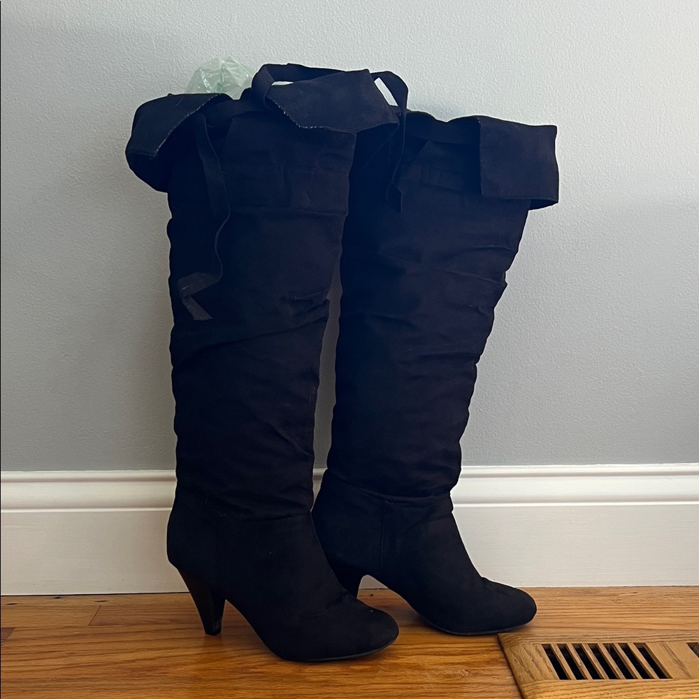 Charlotte Russe Black Over the Knee Boots